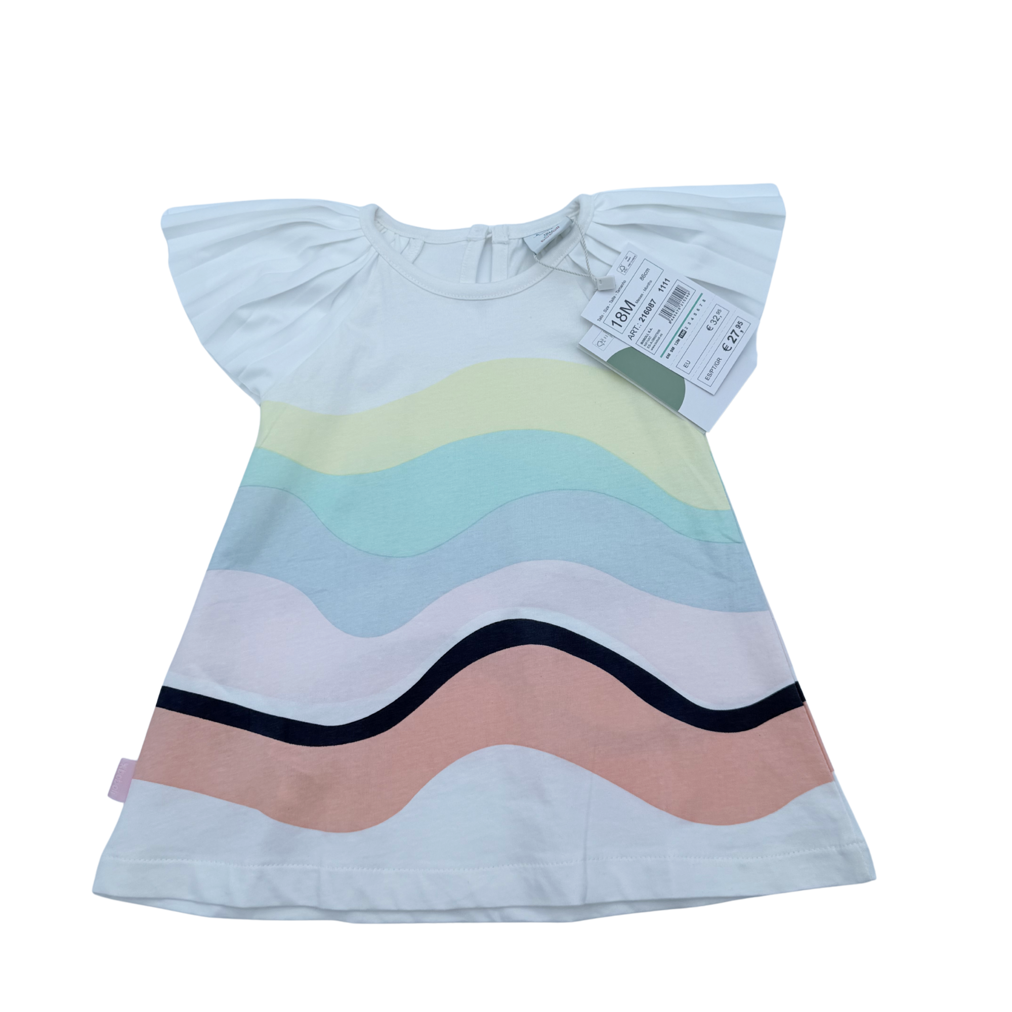 Robe à rayures ondulées pastel — 18 mois