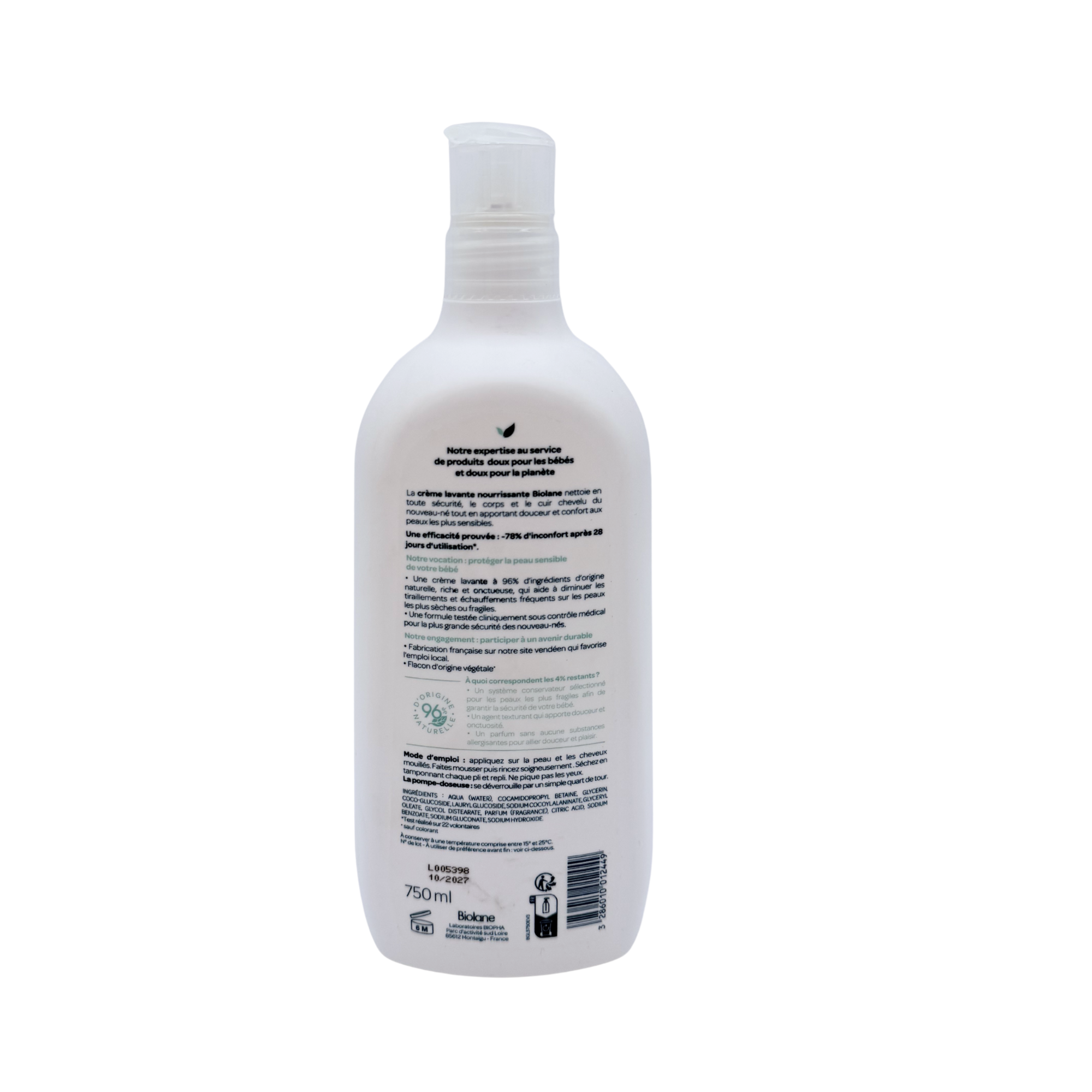 Crème lavante nourrissante — 750 ml