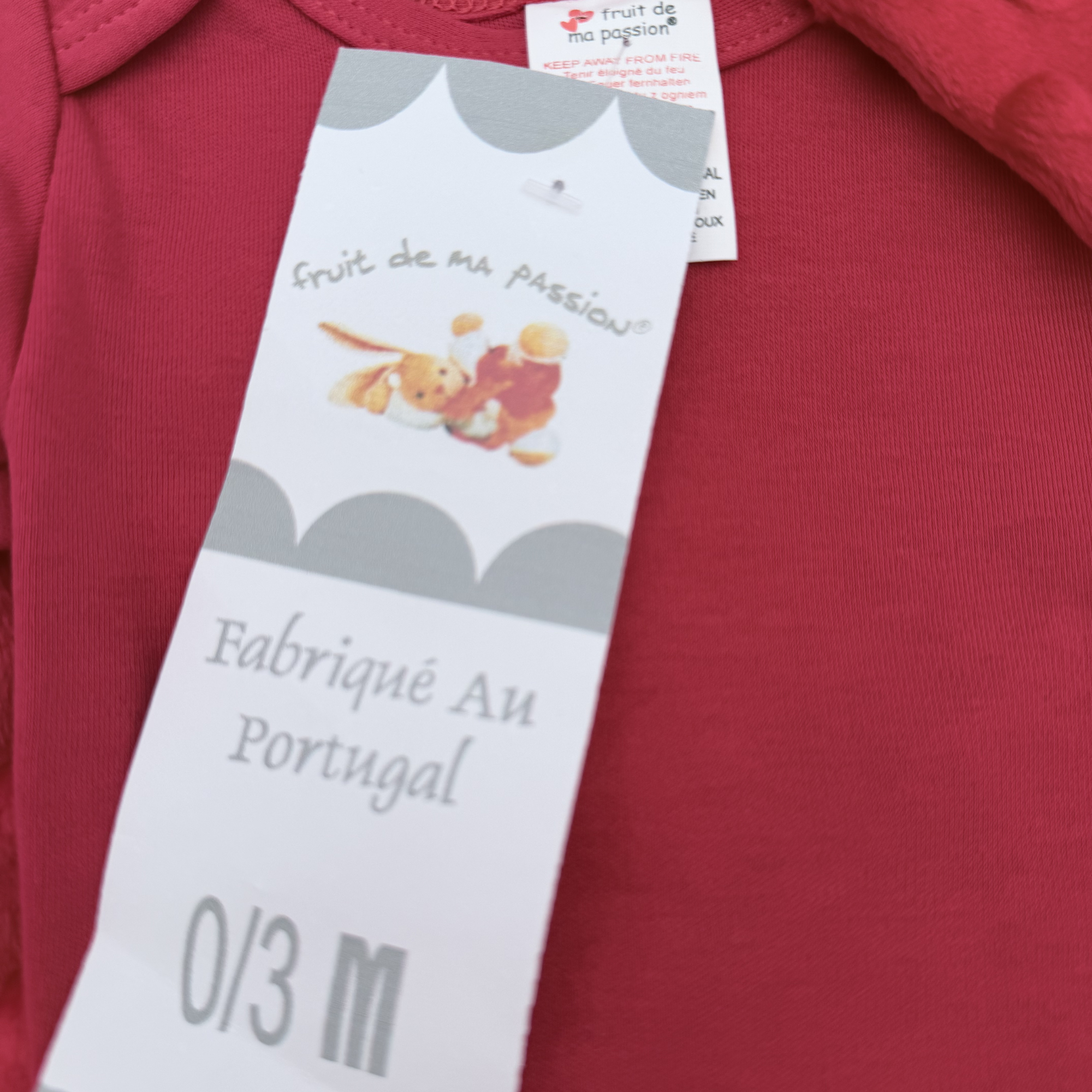 Ensemble naissance rouge texturé 5 pièces — 0-3 mois