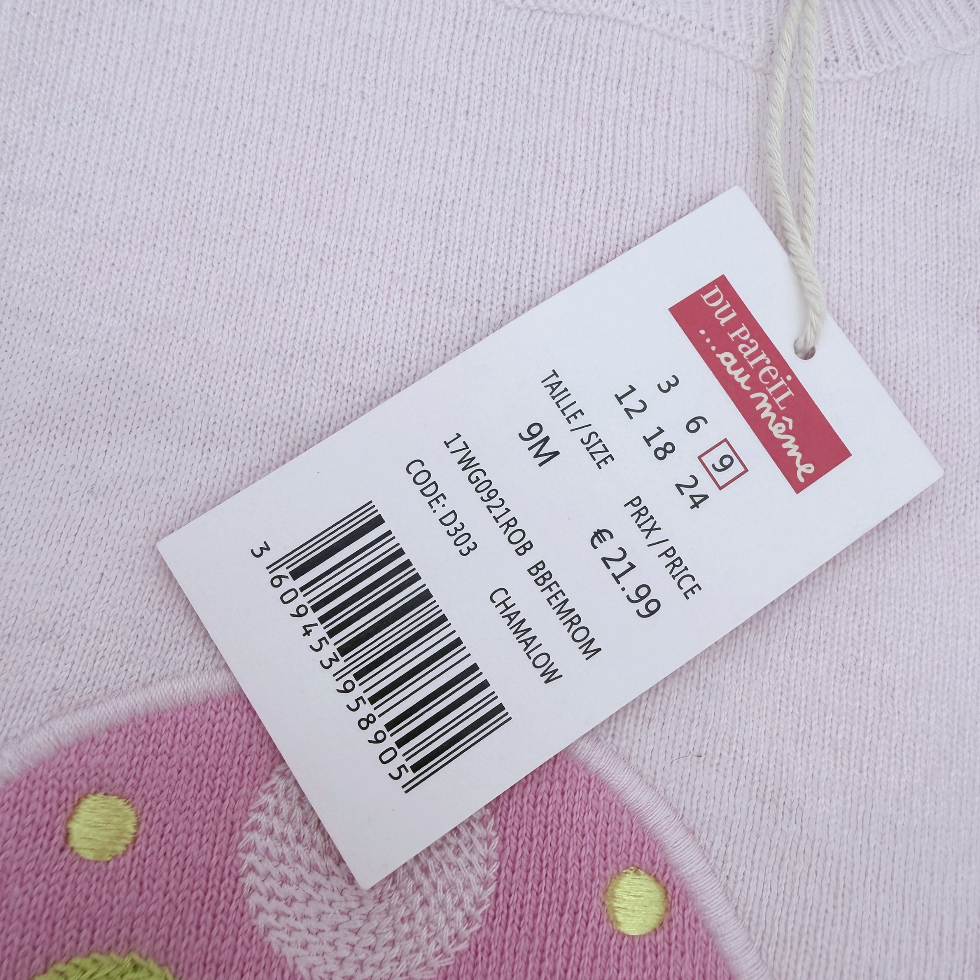 Robe bébé dinosaure rose — 9 mois