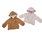 Lot de 2 vestes à capuche bébé fille camel et beige - 6 mois