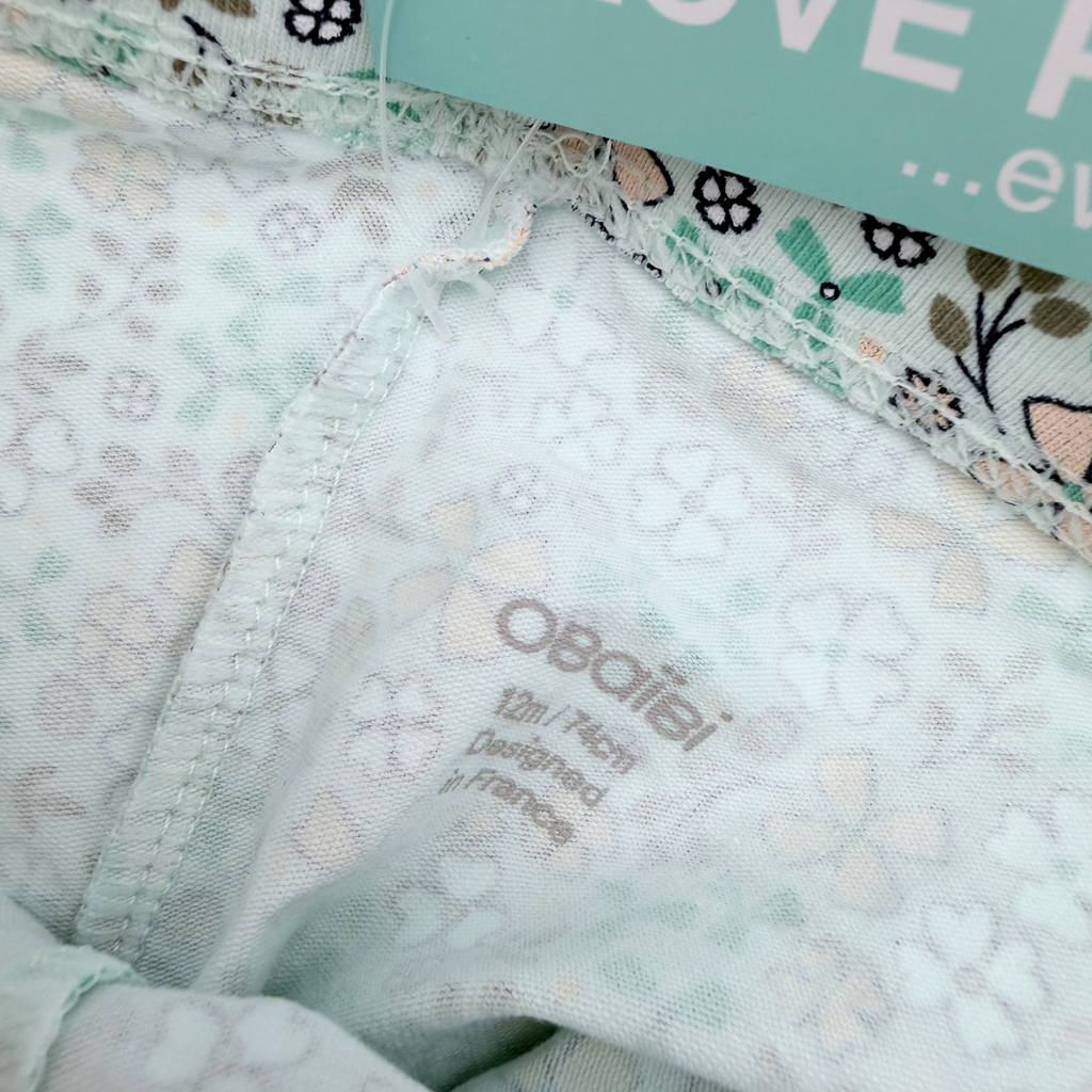 Legging fleuri vert d’eau — 12 mois