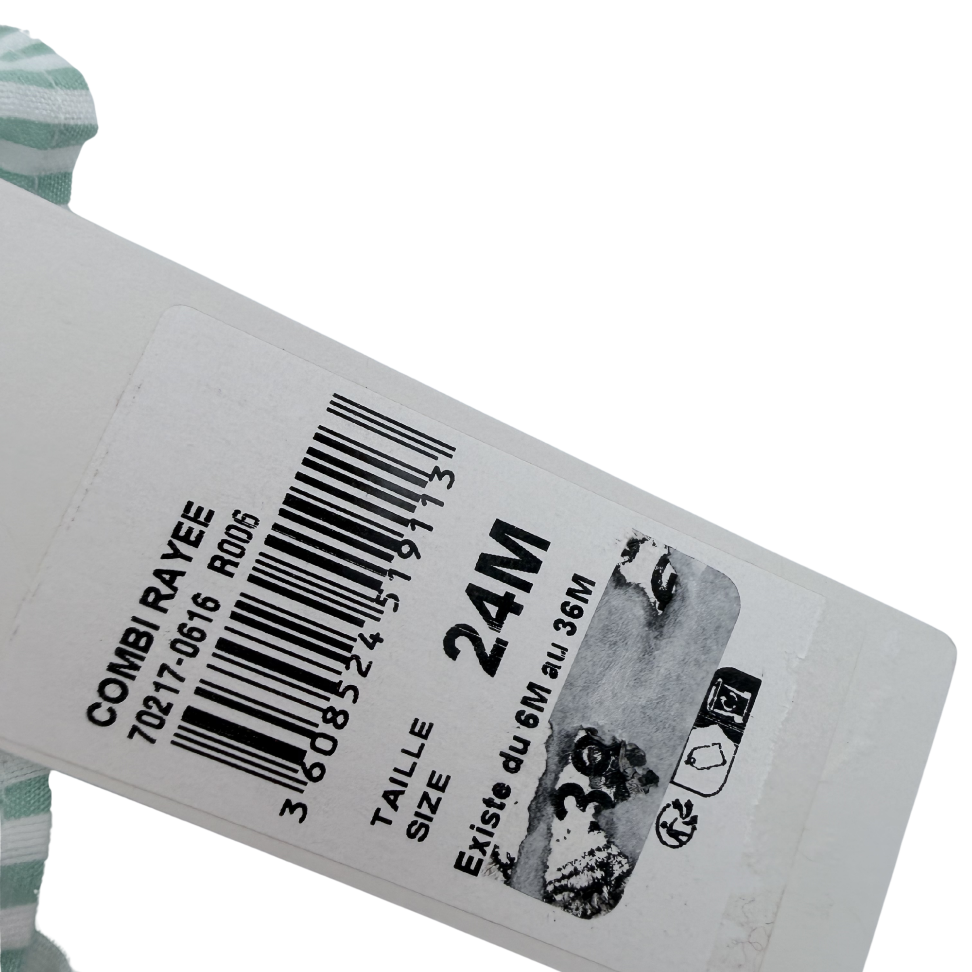 Combishort menthe et blanche - 24 mois