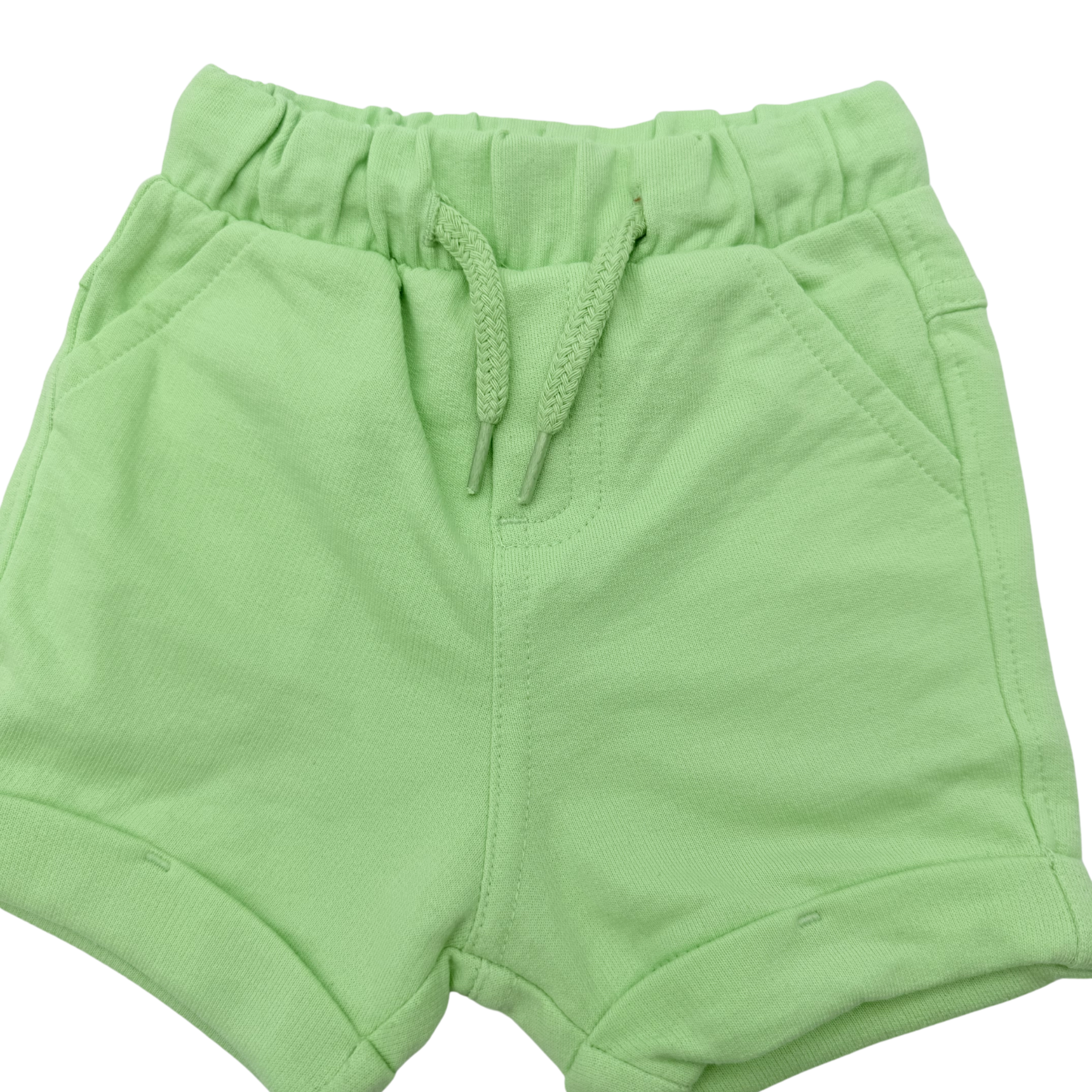 Ensemble t-shirt imprimé et short vert anis — 3 mois