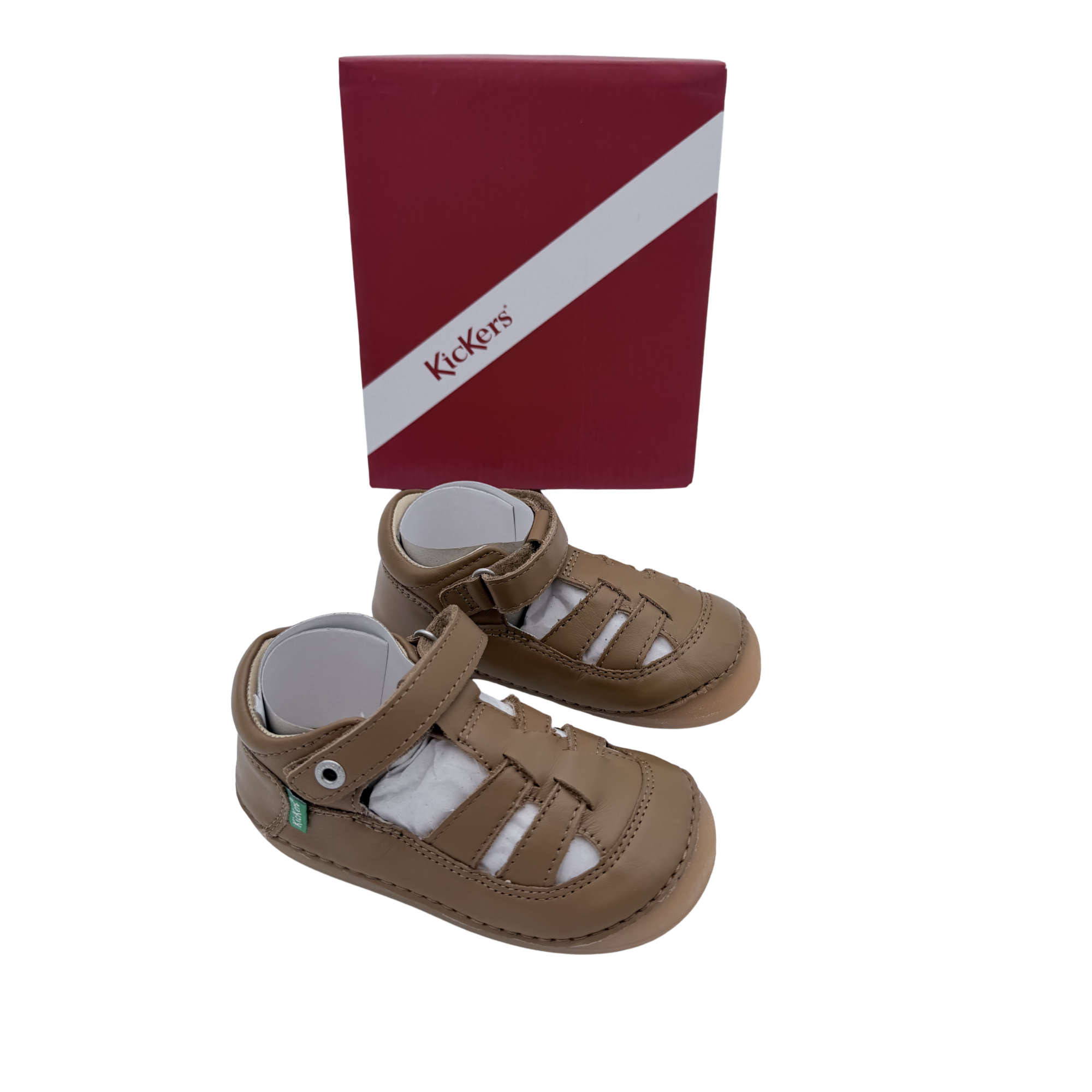 Sandales fermées camel en cuir — 23