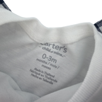 Robe salopette à carreaux marine et blanc avec t-shirt — 0-3 mois