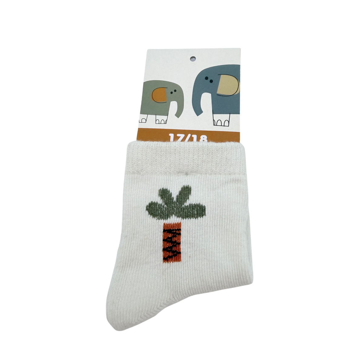 Chaussettes écrues motif palmier – 17-18