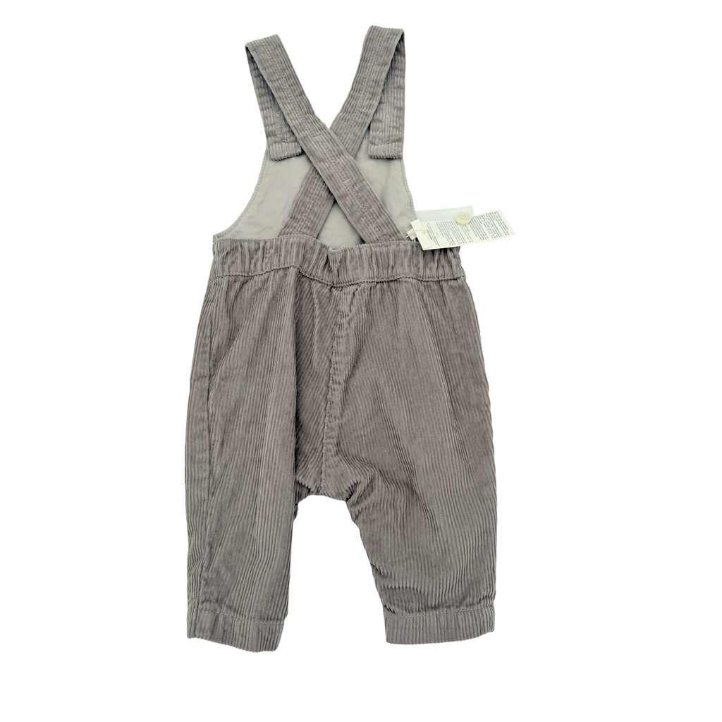 Salopette bébé beige en velours côtelé — 6 mois
