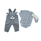 Ensemble bébé salopette tigre et body imprimé - 1 mois