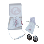 Coffret allaitement collier blanc et coquillages naturels – Taille M