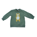 Sweat bébé vert avec broderie ours - 3 mois