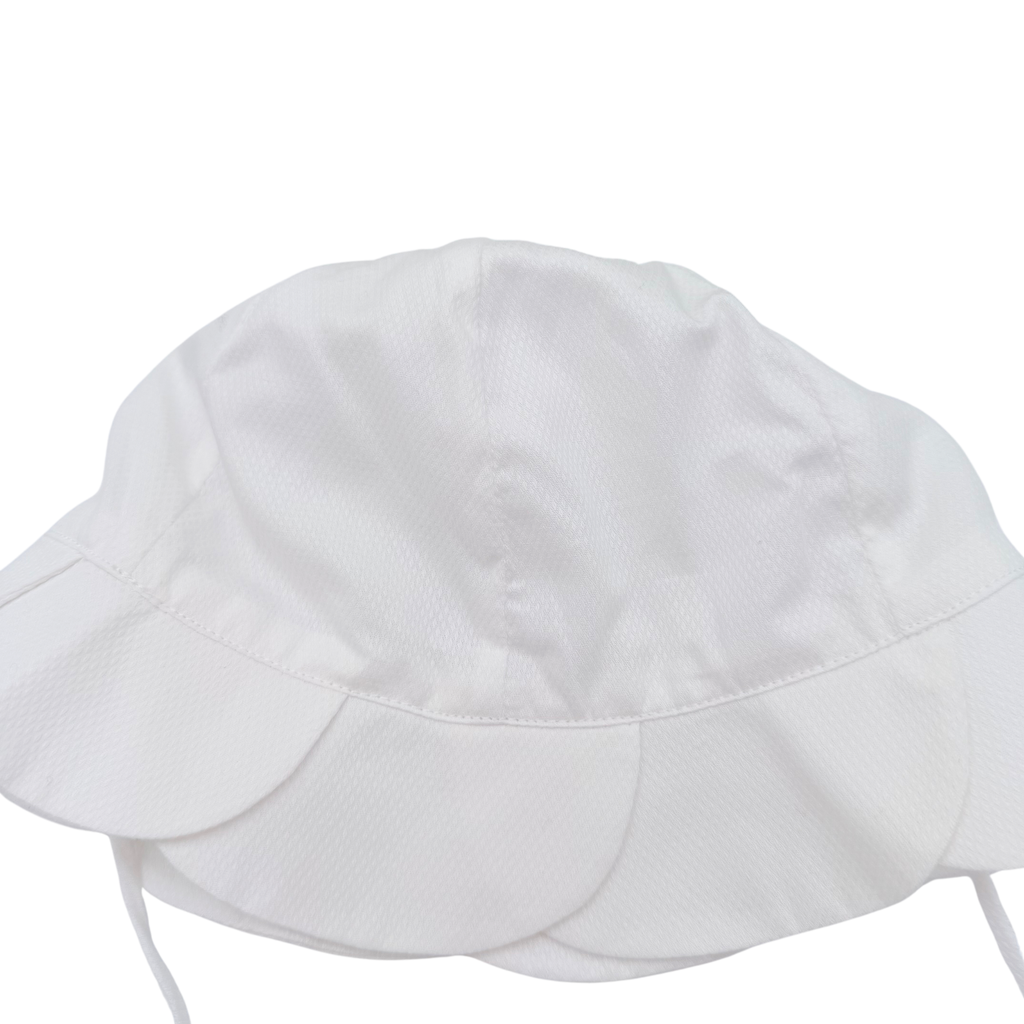 Chapeau bébé blanc à bord festonné - 12 mois