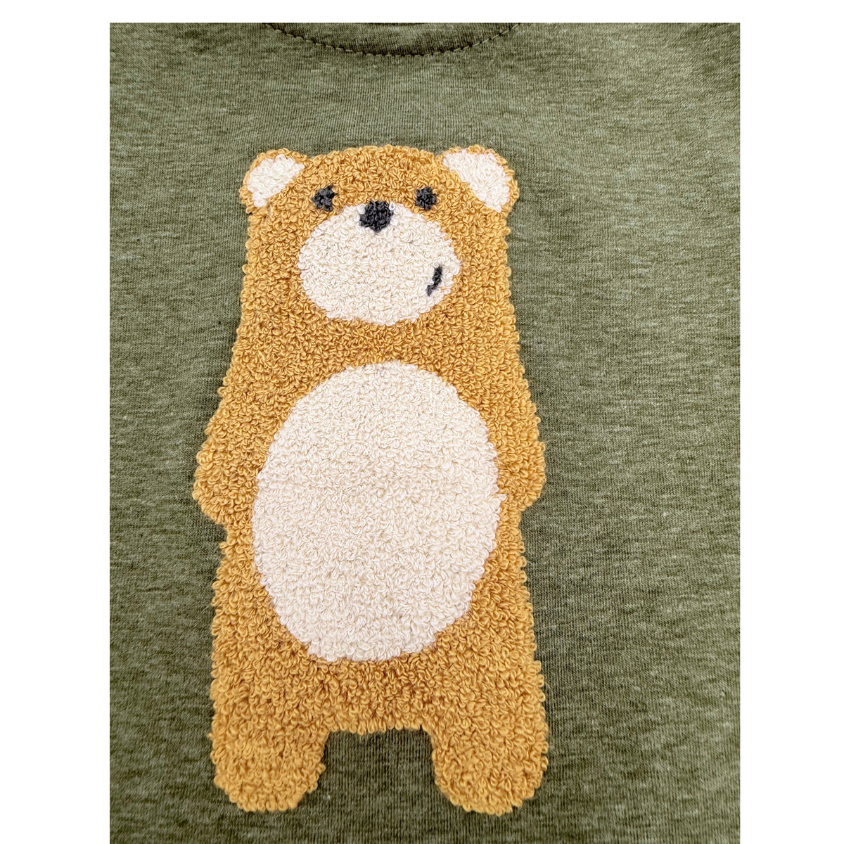 Sweat bébé vert avec broderie ours - 3 mois