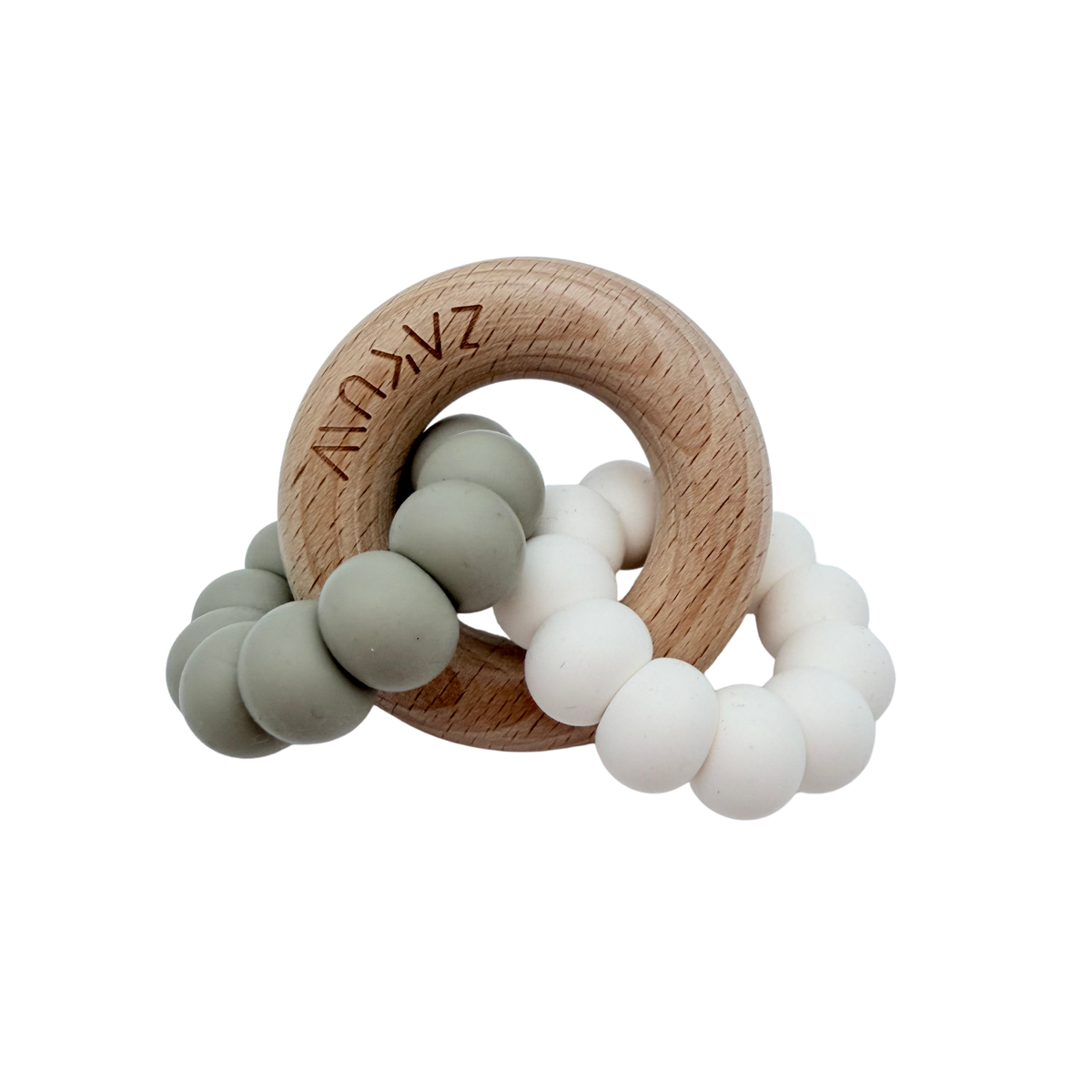 Anneau de dentition bébé beige et vert
