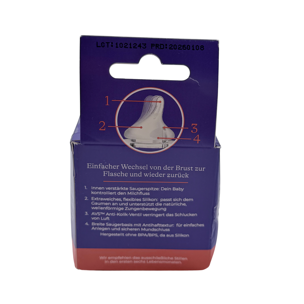 Lot de 2 tétines NaturalWave® pour bébé allaité - M