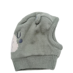 Cagoule en maille vert sauge motif ourson - 6-12 mois