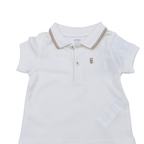 Ensemble bébé polo blanc et short marron - 3 mois