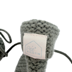 Chaussons bébé Suzon en laine vert - 0-6 mois