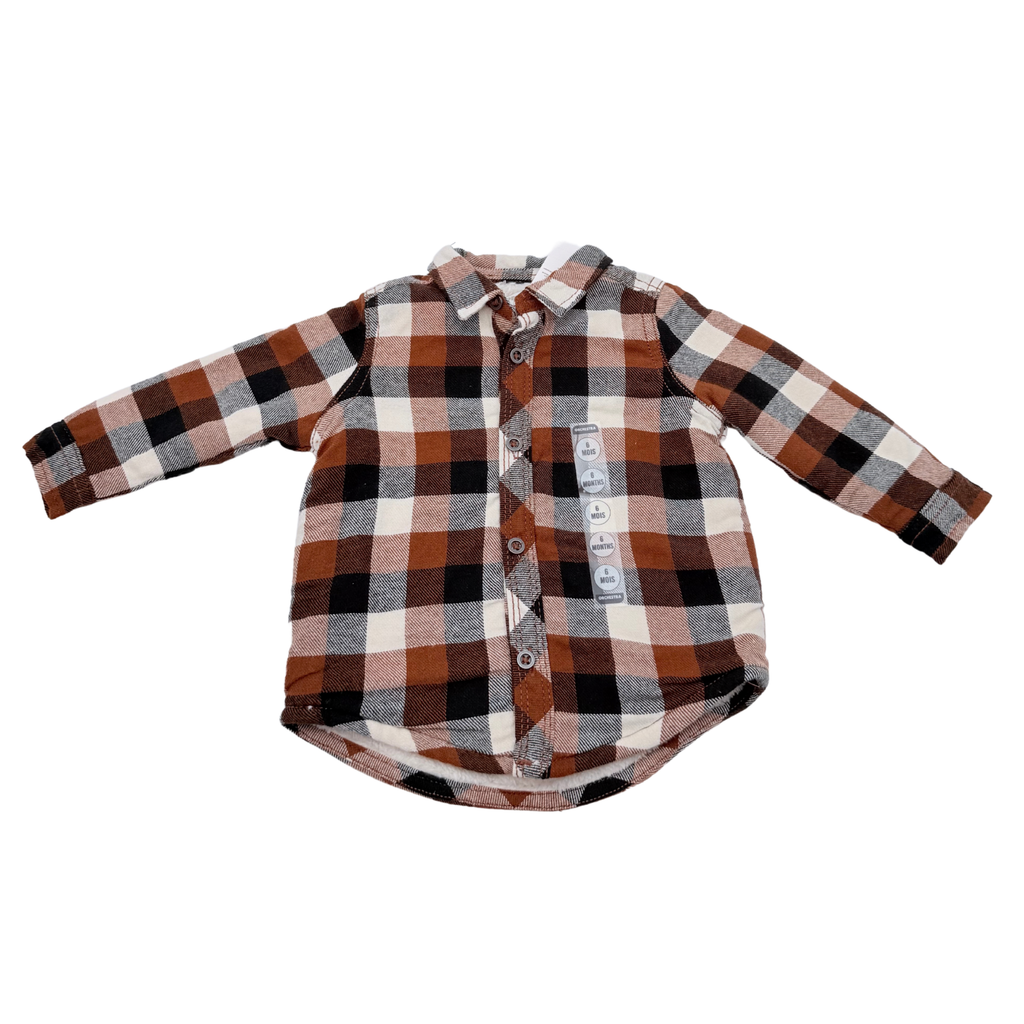 Surchemise bébé à carreaux en flanelle doublée - 6 mois