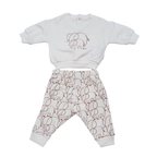 Ensemble bébé écru à motifs éléphants - 1 mois