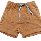 Ensemble bébé polo blanc et short marron - 3 mois