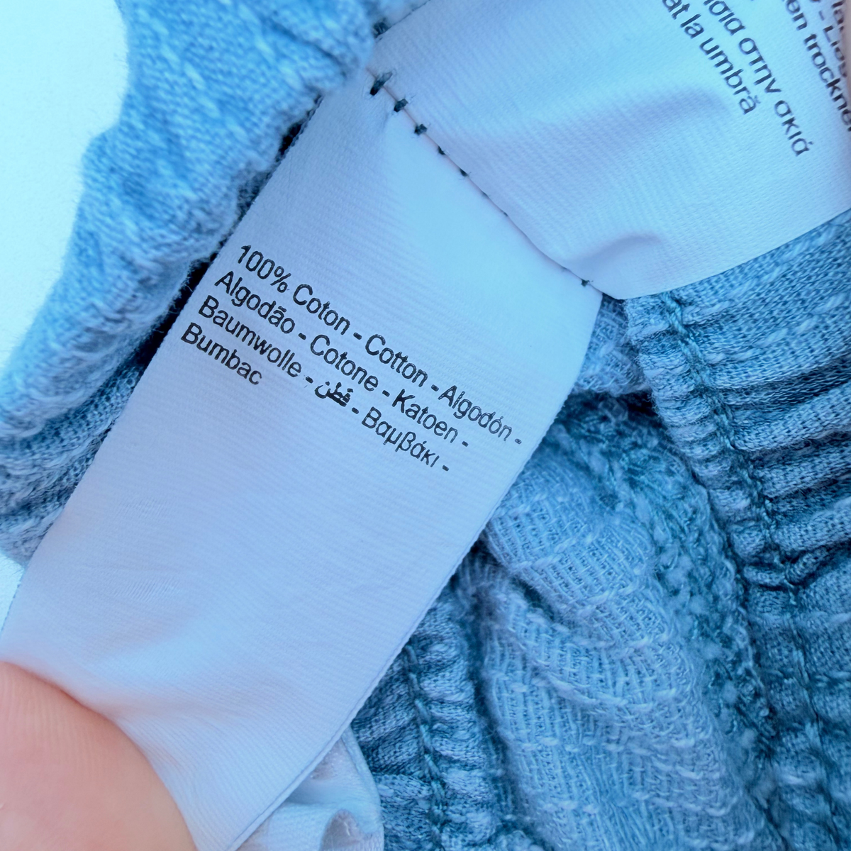 Ensemble bébé t-shirt et pantalon beige et bleu - 6 mois