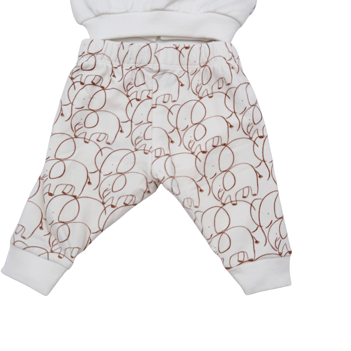 Ensemble bébé écru à motifs éléphants - 1 mois