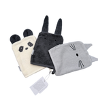 Lot de 3 gants de toilette animaux pour bébé