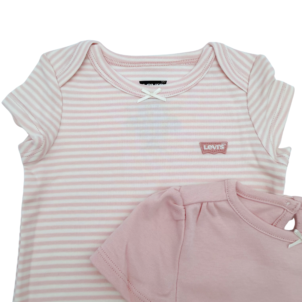 Lot de 3 bodies manches courtes rose - 9 mois