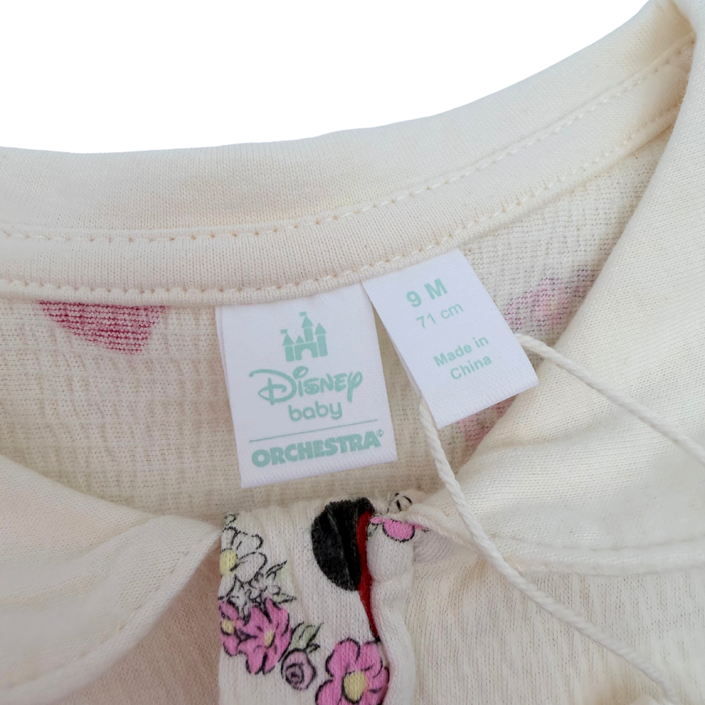 Pyjama bébé Minnie blanc à motifs cœurs - 9 mois