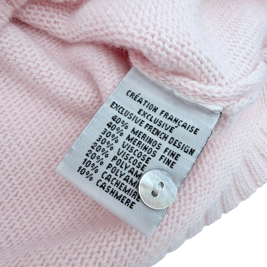Gilet bébé rose pâle en maille avec col volanté - 6 mois