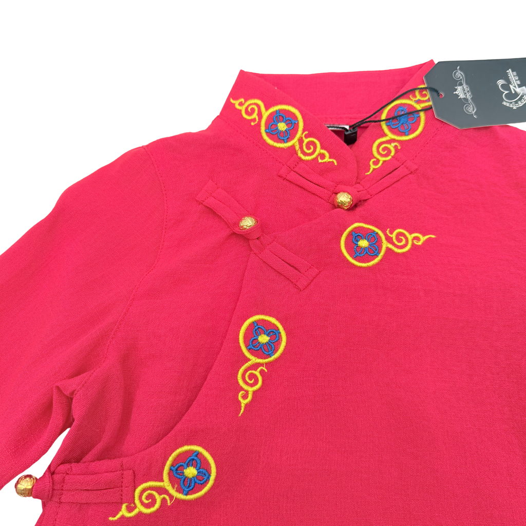 Chemise rouge style traditionnel chinois - 1 mois