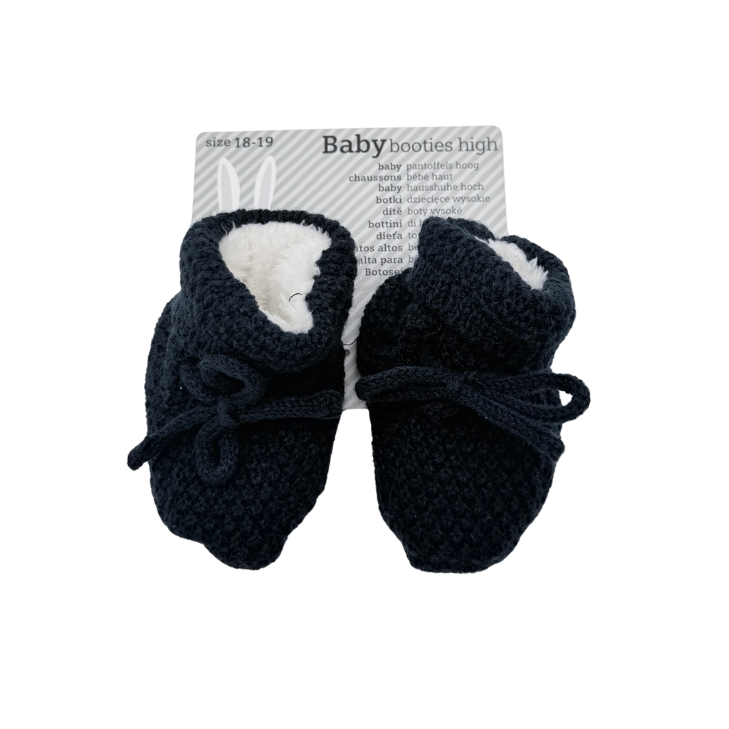 Chaussons montants bébé bleu marine doublés – 18/19