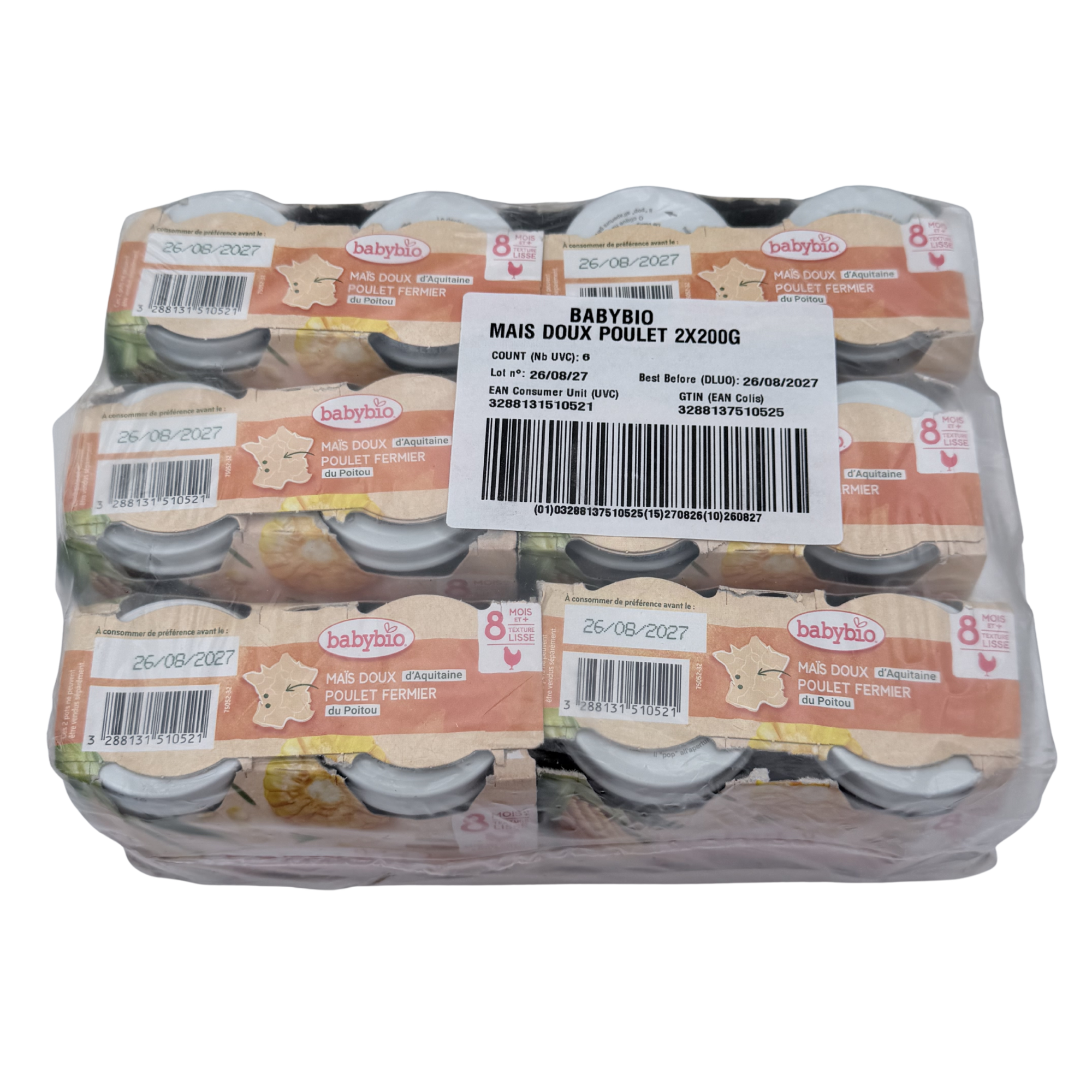 Maïs doux d'Aquitaine et poulet fermier — 12 pots