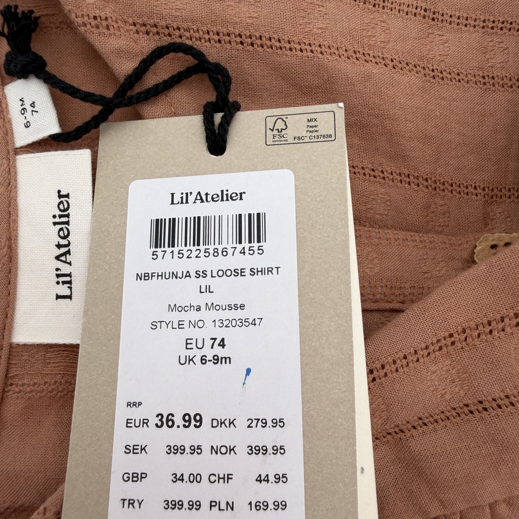 Blouse marron — 6-9 mois
