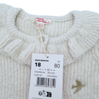 Gilet bébé écru en maille à col volanté - 18 mois