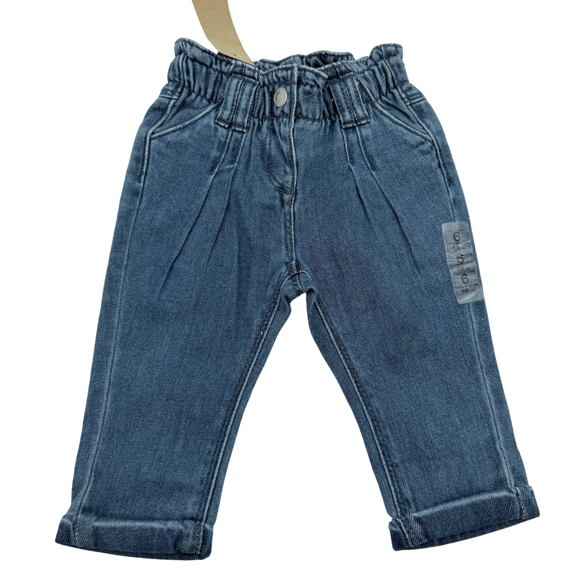 Jean paperbag denim foncé - 6 mois