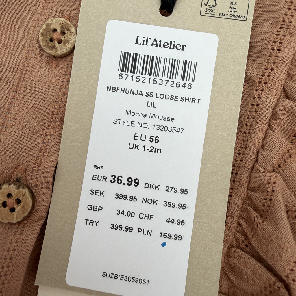 Blouse marron — 1-2 mois