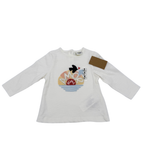 T-shirt blanc manches longues motif “Amor Roma” — 6 mois