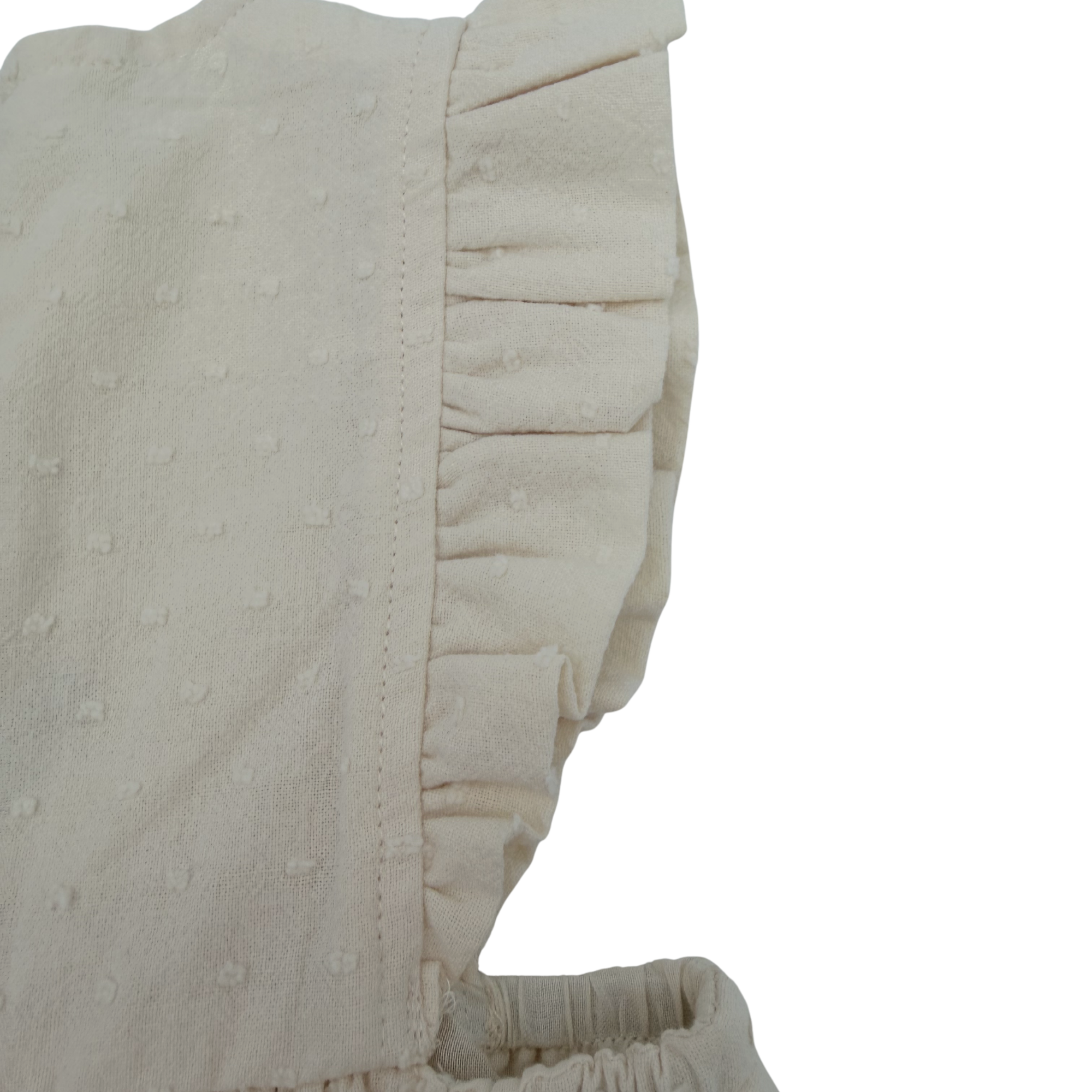 Robe plumetis écrue — 6-9 mois