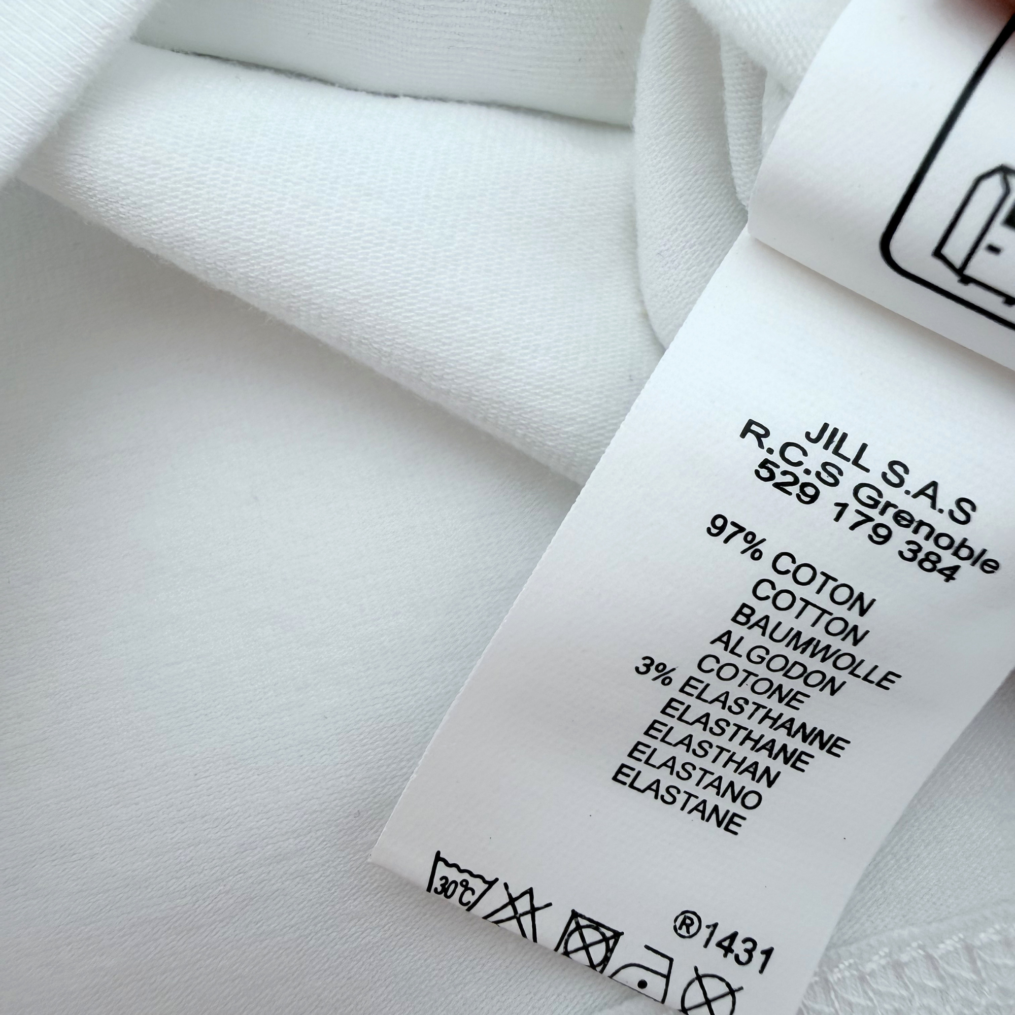T-shirt blanc manches longues — 6 mois