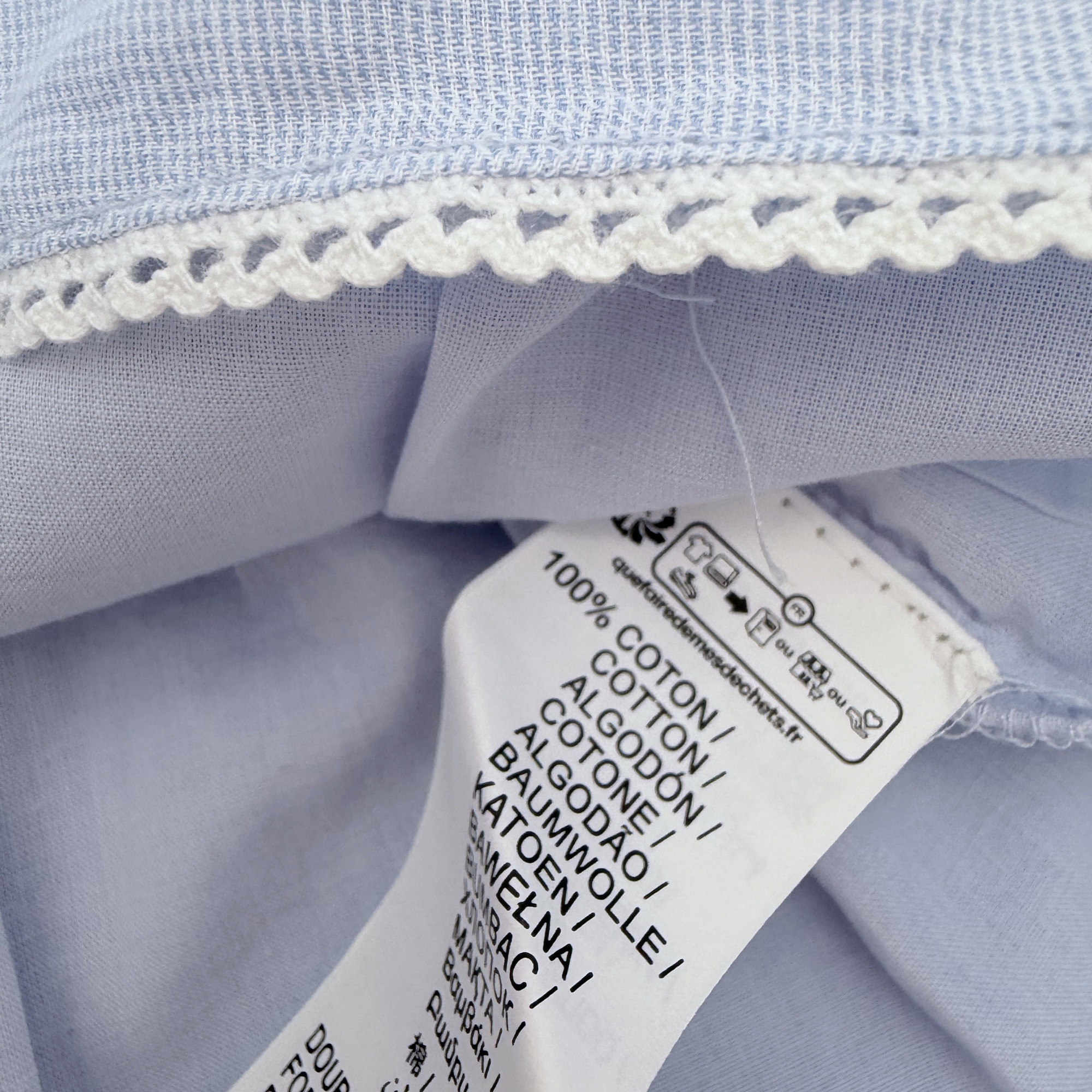 Robe bébé brodée bleu ciel — 9 mois