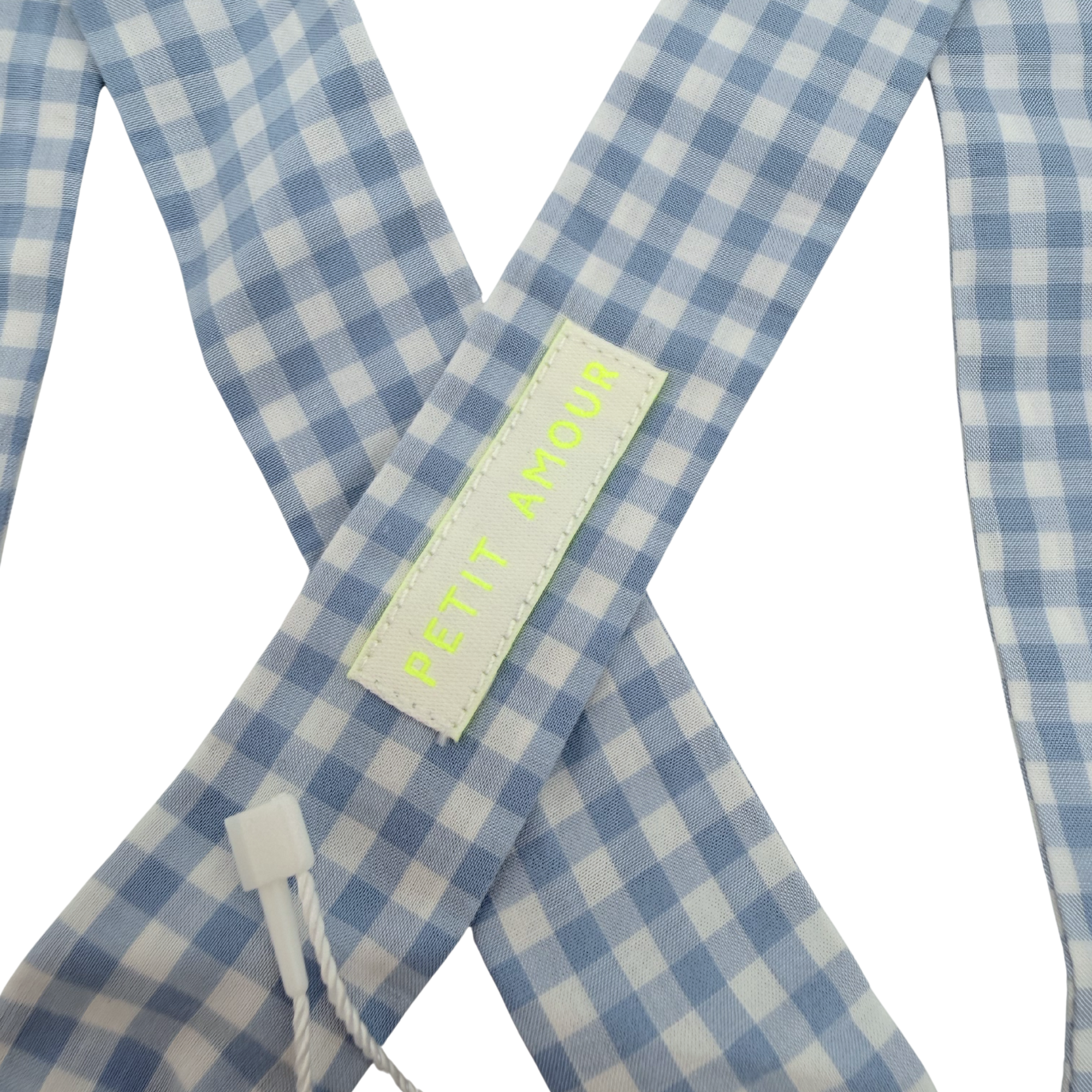 Bloomer à bretelles vichy bleu ciel — 6 mois