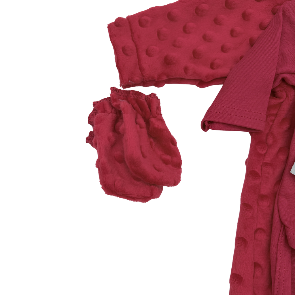 Ensemble naissance rouge texturé 5 pièces — 0-3 mois