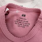 Lot de 2 bodies manches courtes rose & cerises — 4-6 mois