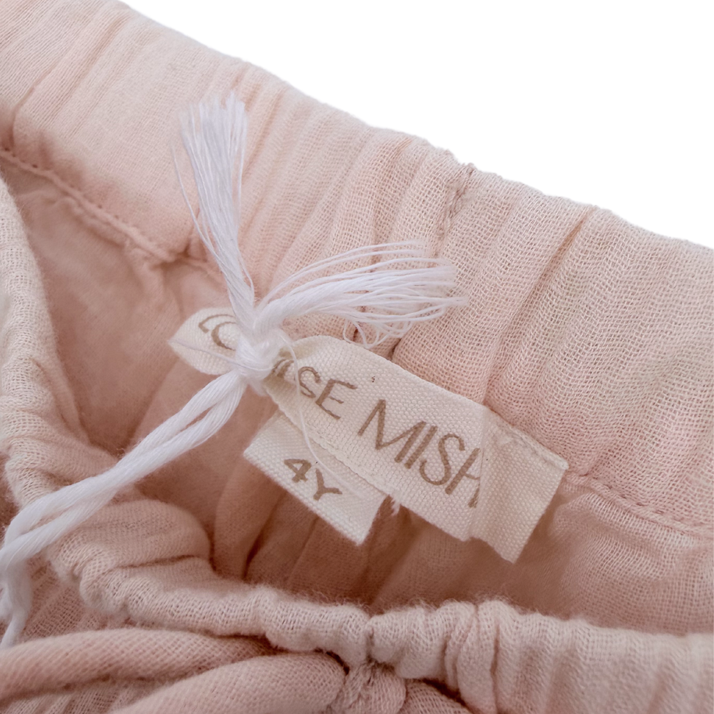Short fluide rose poudré à dentelle — 4 ans