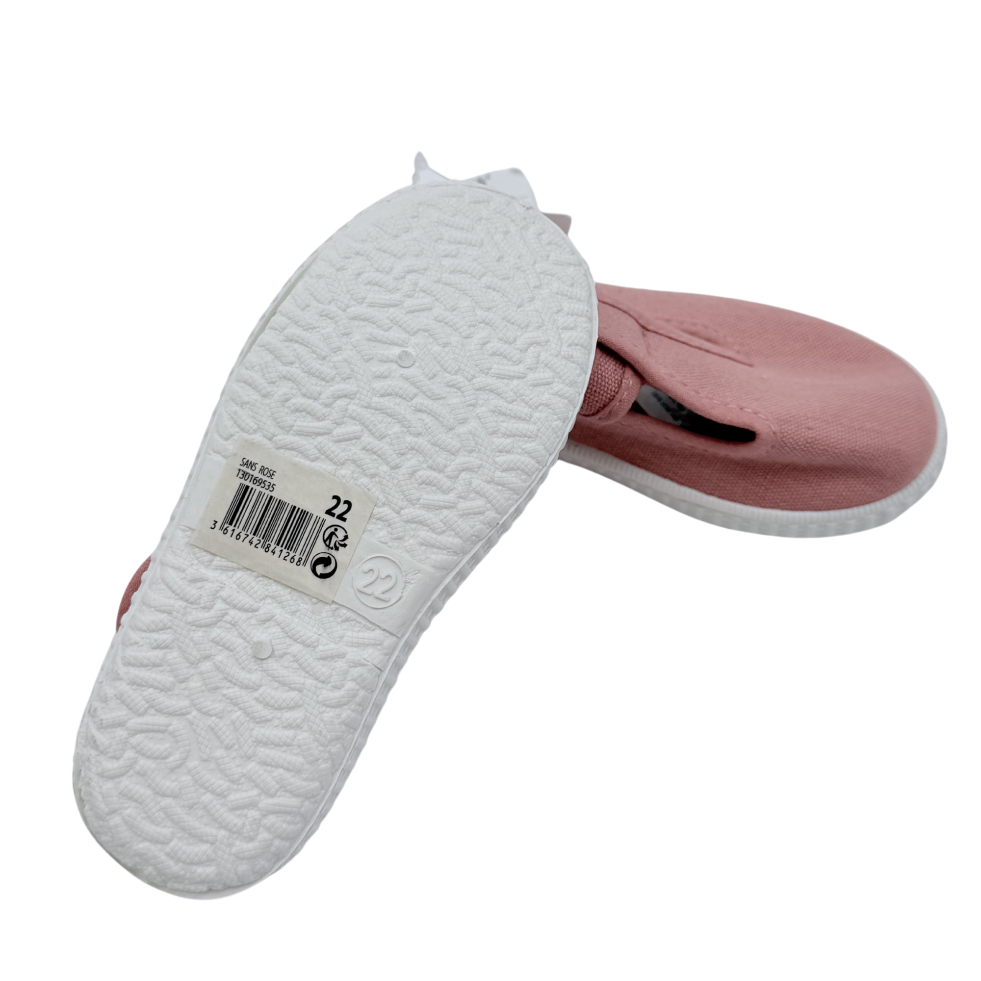 Chaussures en toile roses à scratch – 22