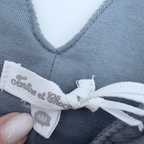 Salopette bébé bleu gris en velours côtelé — 6 mois