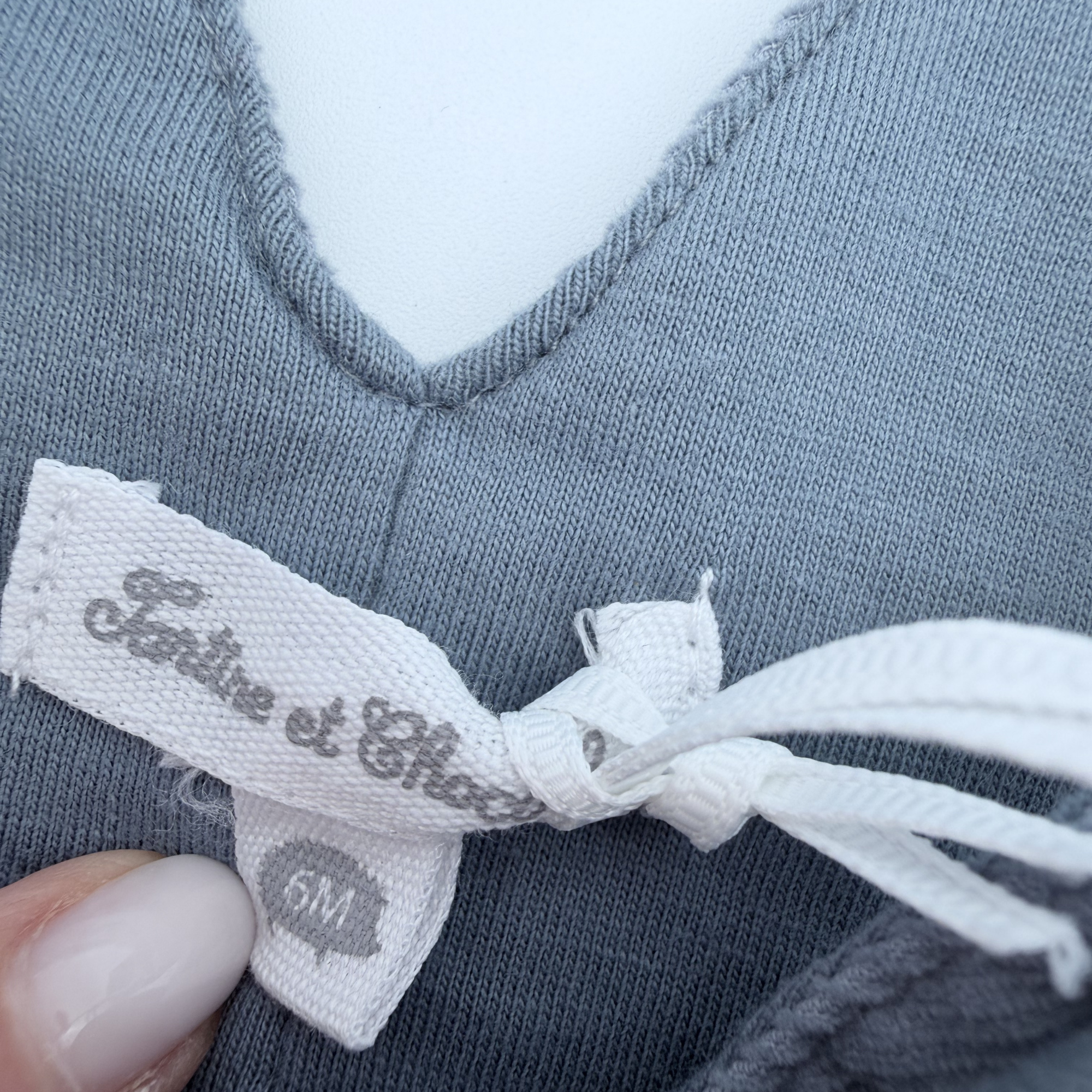 Salopette bébé bleu gris en velours côtelé — 6 mois