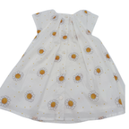 Robe blanche à marguerites avec bloomer moutarde — 6 mois